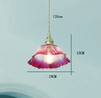 Lampe Suspendue Vintage en Pierre de Verre à Fleurs