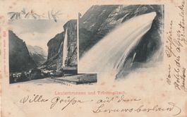 Ansichtskarte Lauterbrunnen Trummelbach gelaufen 1900