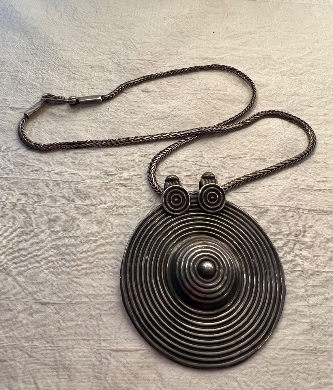 Catenine: Ancien collier, argent 800, Inde, pendentif et chaîne – Usato da Genève venduto da DELIRBEADS 1