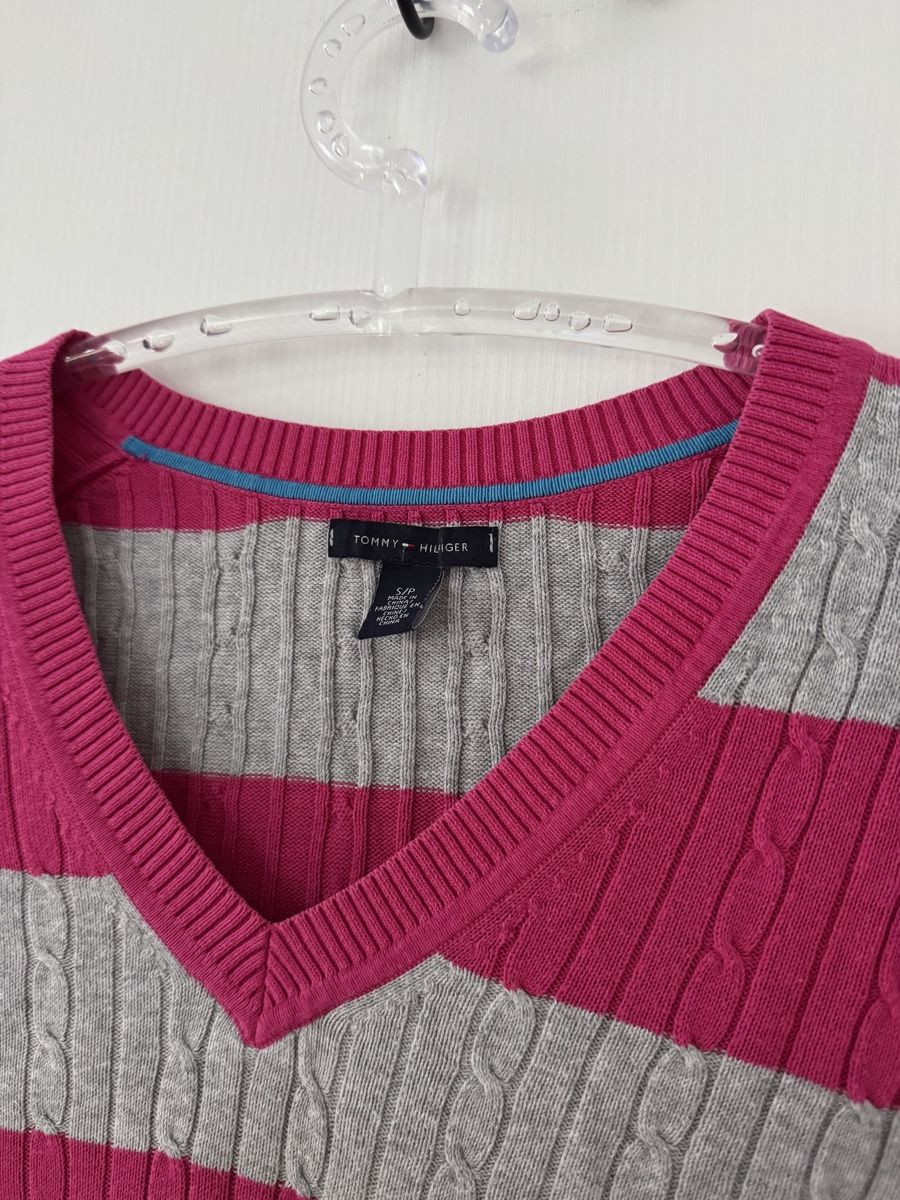 Tommy Hilfiger Maglioni & Felpe: Tommy Hilfiger Strick Pullover gestreift Pink/Grau Gr. S – Usato da Wetzikon ZH venduto da Jan_wojt 1