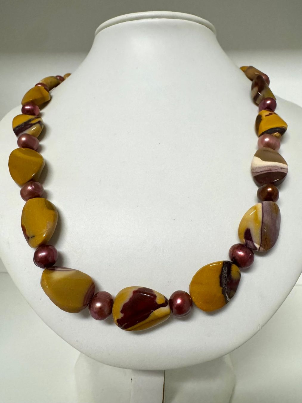 Catenine: Halskette Mookait, Zuchtperlen. – Nuovo (secondo la descrizione) da Biberist venduto da tl-schmuck