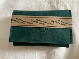 Portemonnaie Portmonee Leder grün viel fächer 45