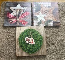 3 Leinwandbilder Weihnachten Motiv gebraucht guter Zustand