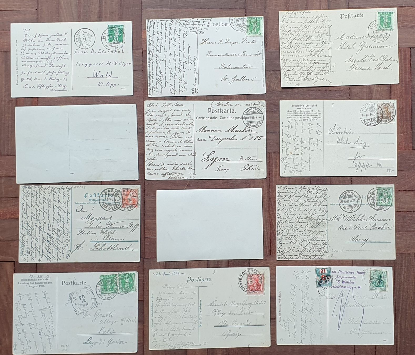 Cartoline postali: 12 Zeppelin-Karten – Usato da Kreuzlingen venduto da Rschweiz1 5