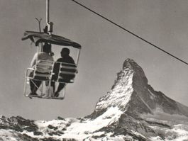 ZERMATT: Sesselbahn Sunnegga, Foto-AK Klopfenstein ~1955