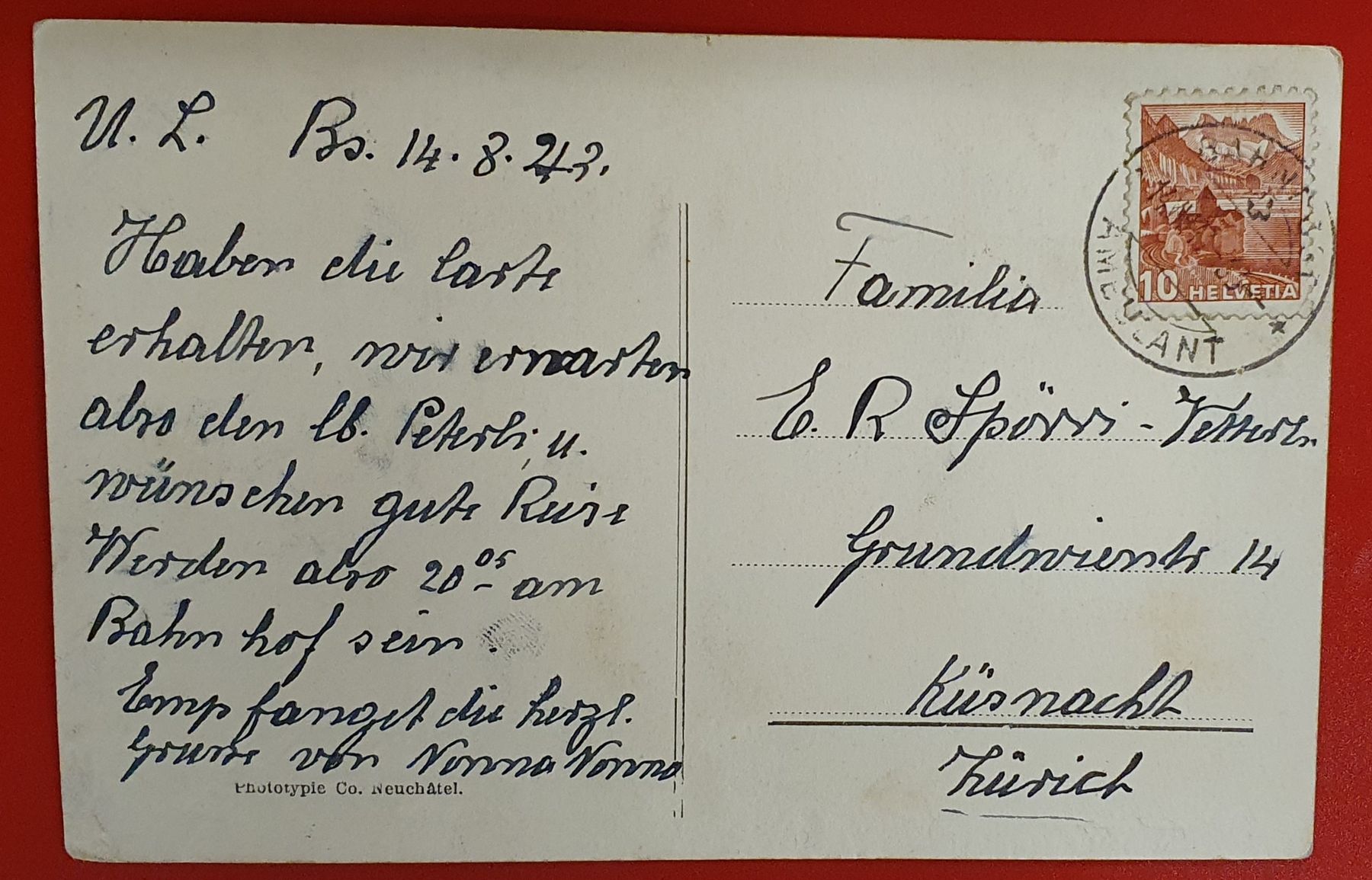 Cartoline postali: Biasca 1942 - Vecchia Chiesa – Usato da Kreuzlingen venduto da Rschweiz1 1