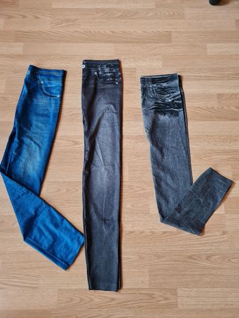 3 neue Damen Leggins in Jeans optik