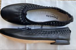 Repetto ballerines Iman noires cuir tressé NEUVES