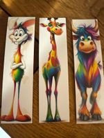 3x Lesezeichen-Buchzeichen-Tiere-Popart-Spass-Fund-Coolness
