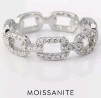 Bague argent avec diamants de moissanite GRA