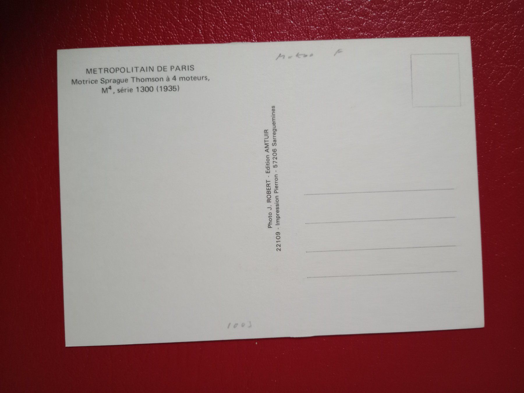 Cartoline postali: AK Bahn Metro Paris Frankreich – Usato da Küttigen venduto da Melisch1000 1