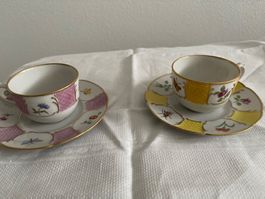 Antike Espressotassen, Blumendesign, Top Zustand, 2 Stk