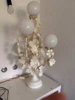 Tischleuchte Blumen Design Metall Weiss 5 Kugeln gebraucht