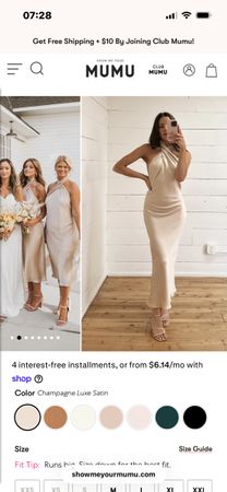 Show Me Your Mumu Kleid Satin Champagne Grösse XS