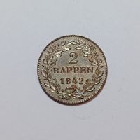 2 Rappen 1842 Zürich
