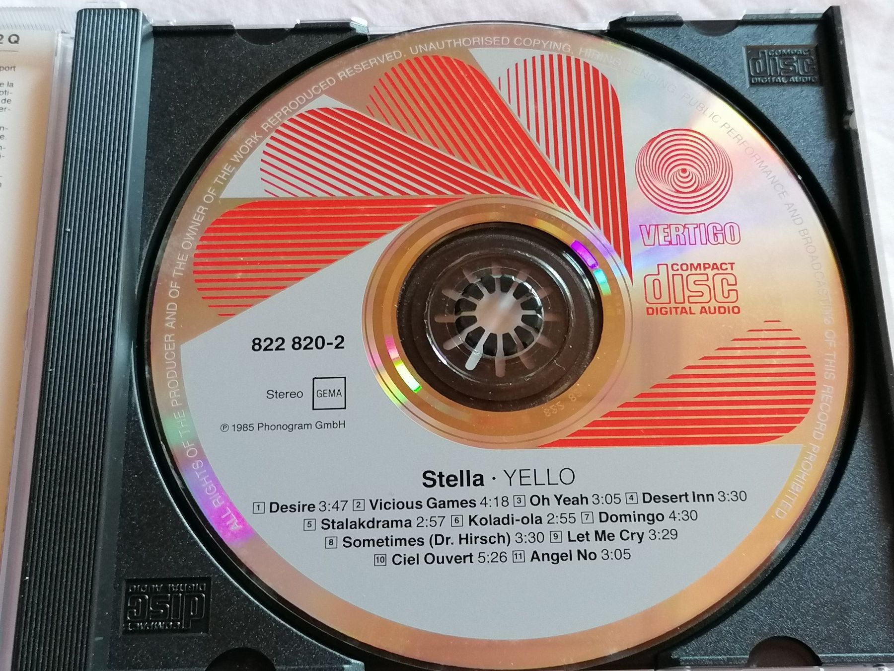 CD: YELLO - STELLA (1985) Phonogram GmbH – Usato da Ermenswil venduto da easyric 1