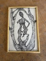 Dessin art brut signé Roubrot / art singulier 
