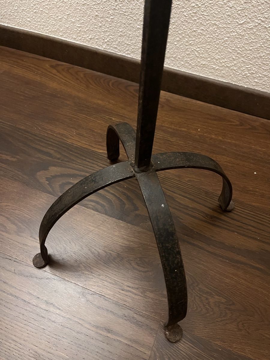 Portacandele: Paire de candélabres anciens en fer forgé – Usato da Vernier venduto da ilcastrato 1