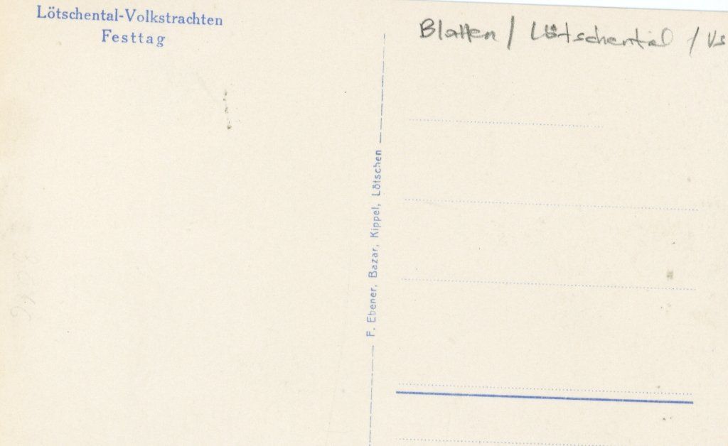 Cartoline postali: Blatten   VS  im Lötschental    -     Trachten – Usato da Brig venduto da Valcards54 1