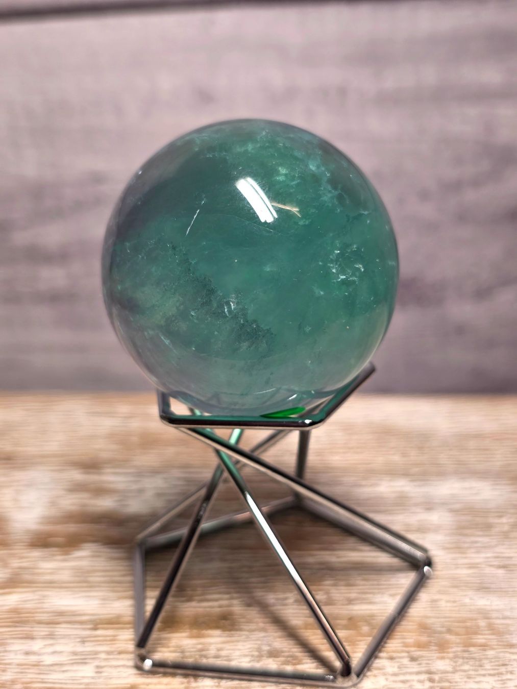 Minerali & Pietre curative: Fluorit Kugel 47mm 166g – Nuovo e nell'imballaggio originale da Matzingen venduto da Shay_Crystalz 1