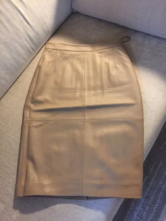 BOSS Bleistift-Lederrock Seltoni beige/braun