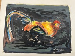 KÜNSTLER ? UNLESERLICH SIGNIERT AQUARELL
