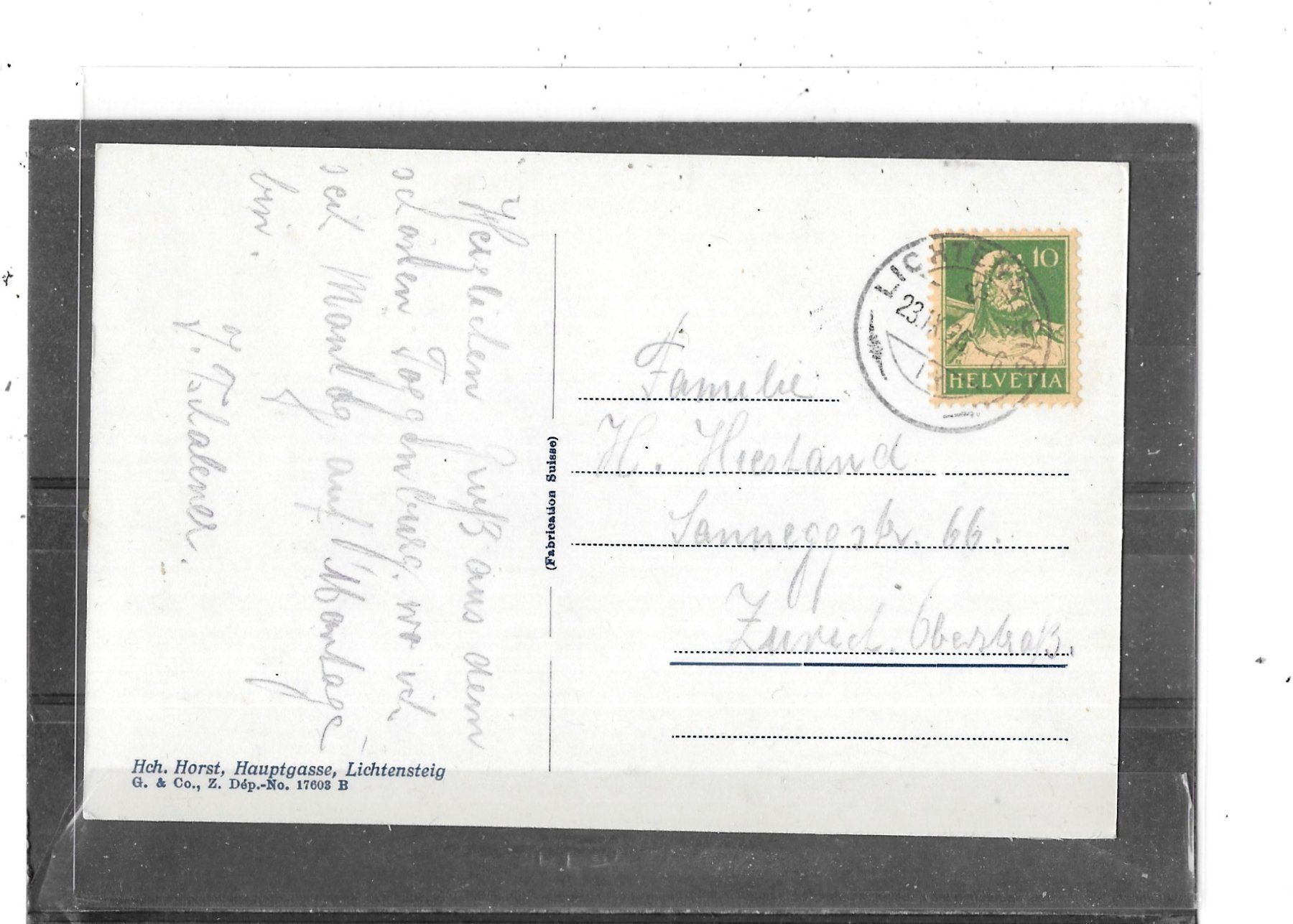 Ansichtskarten: SG Lichtensteig 1926 – Gebraucht aus Schocherswil von Wilare 1