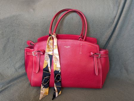 Trussardi MILANO red leather handbag rare find lux