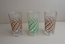Vintage Trinkgläser 3Stk.à je 2dl / Höhe 12,5cm 1980er Jahre