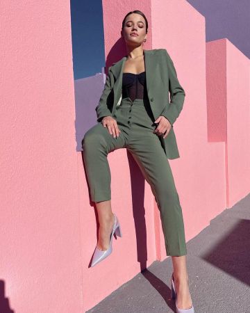 Pistachio Suit Set Jacket and Trousers Size: M New