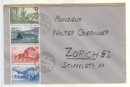 Pro Patria 1948 sur lettre (trace de scotch en haut)
