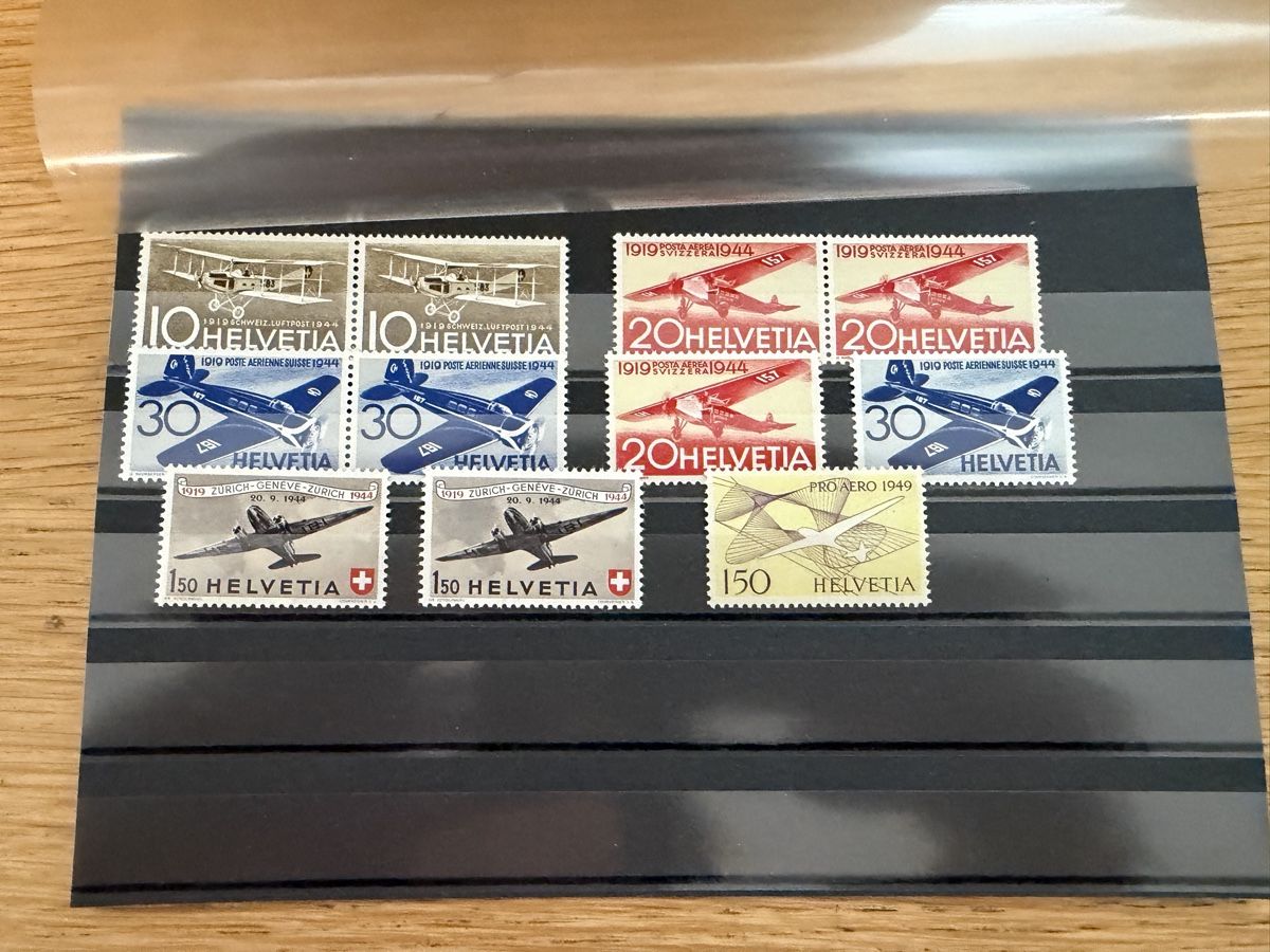 Tutti i francobolli: Steckkarte mit Flugpost Marken Postfrisch  – Nuovo (secondo la descrizione) da Murgenthal venduto da Tina_4055