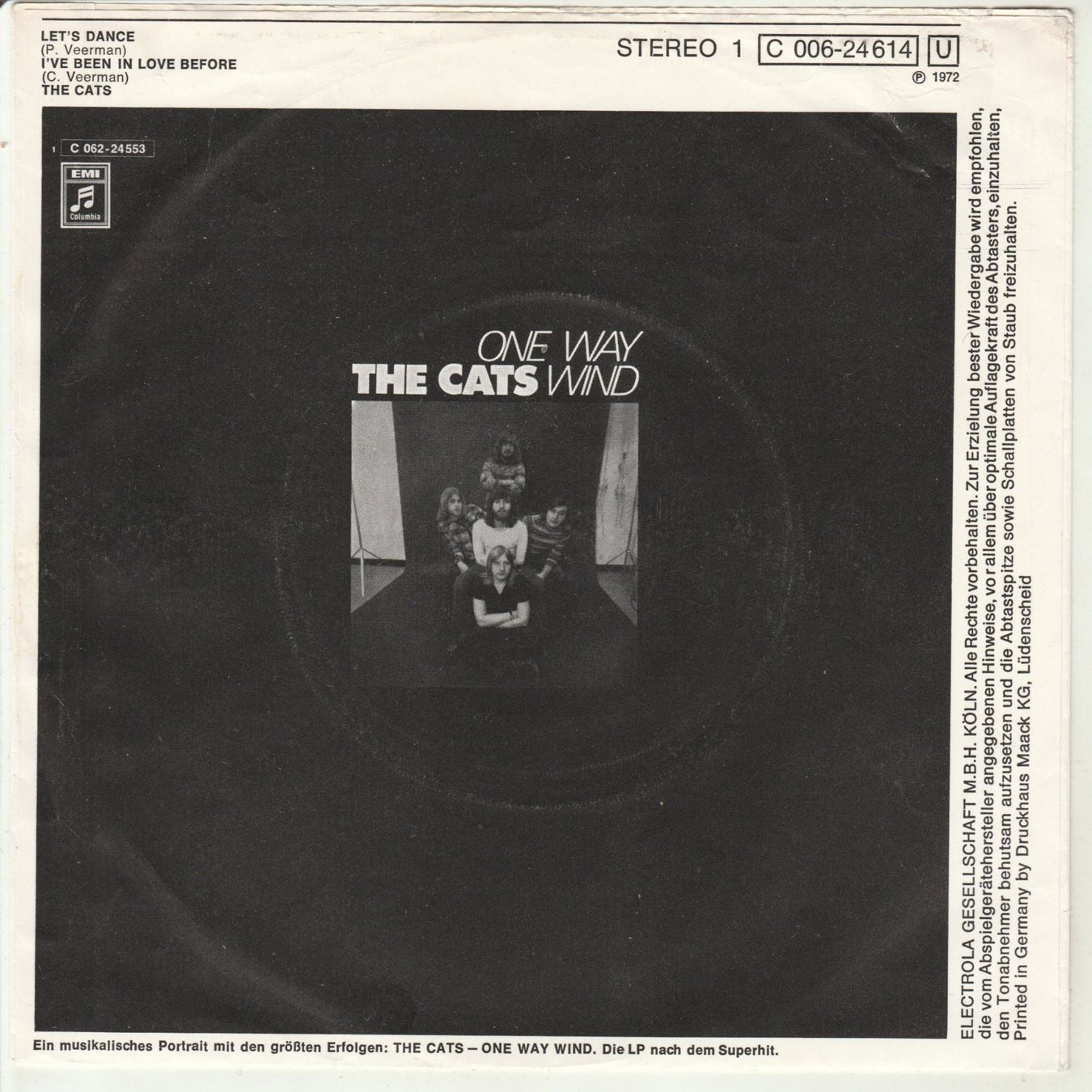 Dischi in vinile: The Cats - Let's dance 7" Vinyl 1972 – Usato da Tübach venduto da JamesStone 1