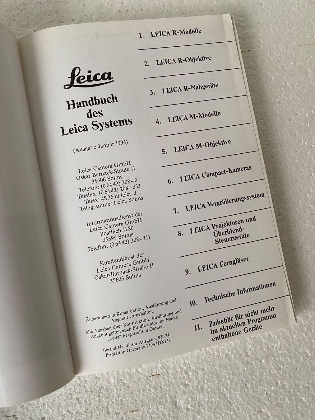 Leica Fotocamera: Handbuch des LEICA Systems – Usato da Schinznach-Dorf venduto da ducatidc 1
