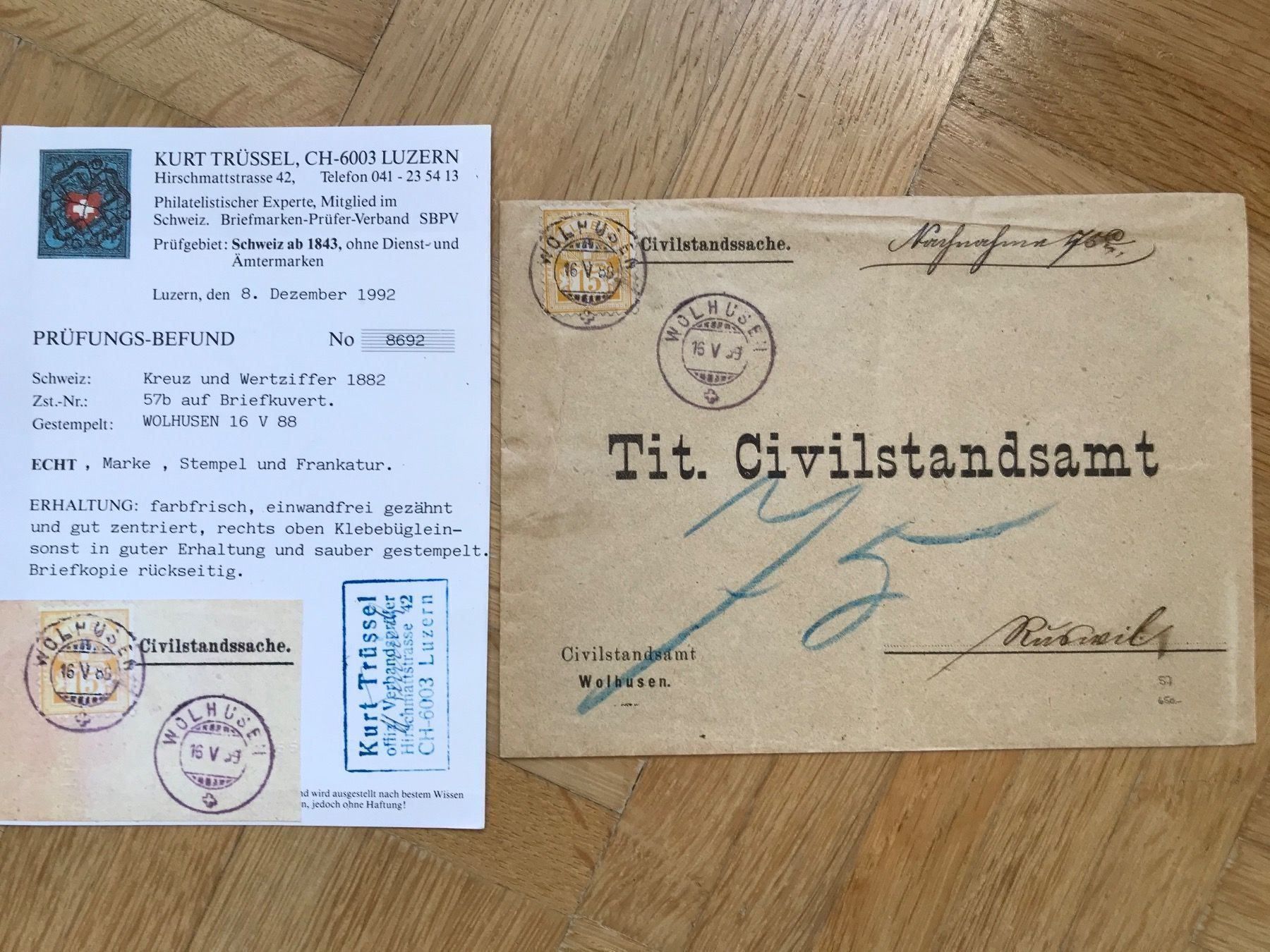 Tutti i francobolli: 1882 Ziffermuster 57b mit Attest – Usato da stäfa venduto da brandy66
