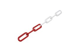 10 Meter Absperrkette aus Stahl, rot/weiss, 10 m, Ø 8 mm