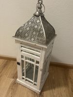 Laterne Holz Metall weiss orientalisch 70 cm ohne Dekoratio