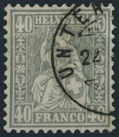 1878 - 40Rp. Sitzende Helvetia - gestempelt