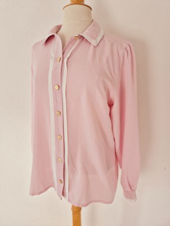 BLUSE VINTAGE VON ARA VINTAGE ROSA GOLD KNÖPFE TUNIKA SHIRT
