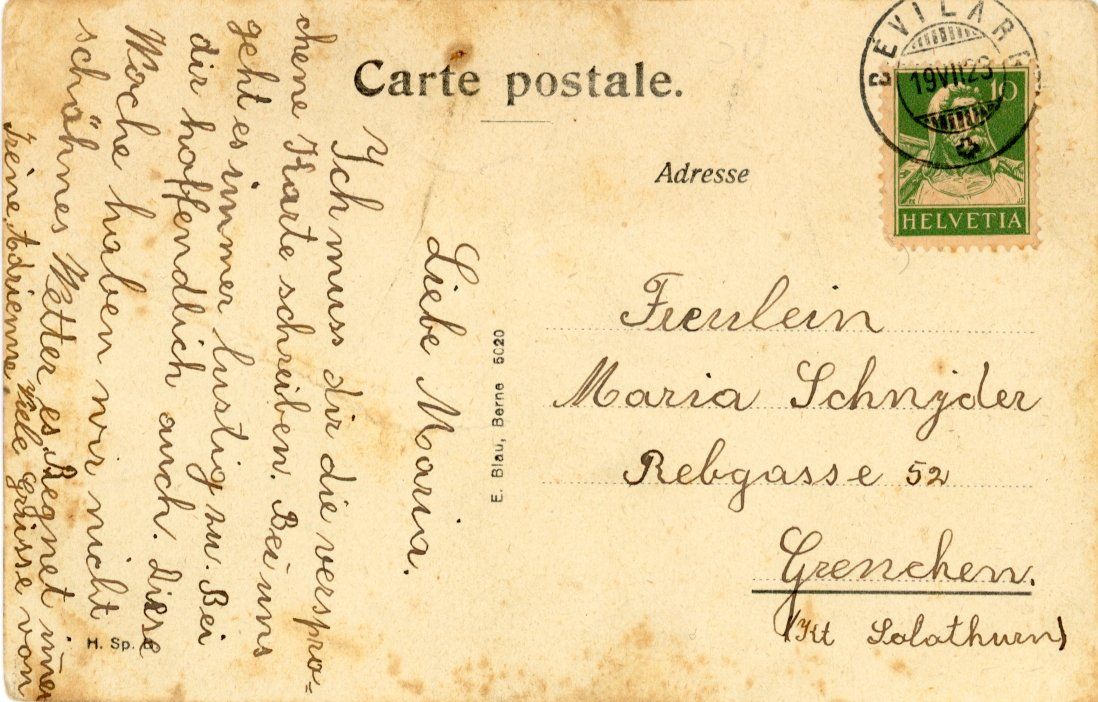 Cartoline postali: Bévilard - Malleray   BE     um  1 9 2 3 – Usato da Brig venduto da Valcards54 1