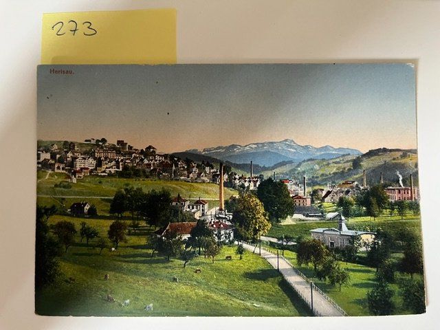 Cartoline postali: Ansichtskarte Herisau mit Bergpanorama – Usato da Niederwil AG venduto da dahu75