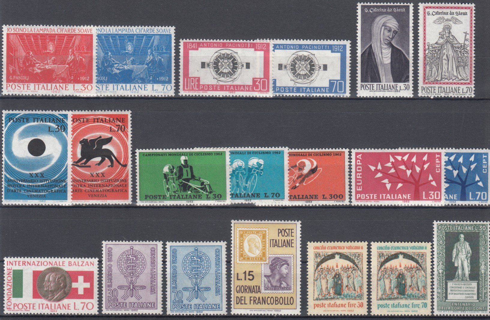 Alle Briefmarken: Italien 1962 postfrisch – Gebraucht aus Bürglen TG von StampGraf