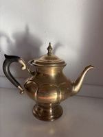 Elegante Vintage Messing Teekanne mit Holzgriff, Rarität