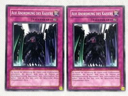 Yu-Gi-Oh! 2x Karte - Auf Anordnung des Kaisers, Top Zustand!