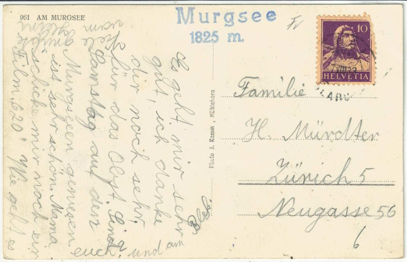 Cartoline postali: Am Murgsee - Kuhherde vaches – Usato da Ettingen venduto da Kartenplanet 1