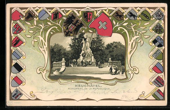 Cartoline postali: Passepartout-Lithographie Neuchâtel, Mo – Usato da Berlin venduto da bartko-reher