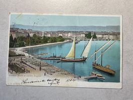 Genf, alte Postkarte 1904, Jardin Anglais,