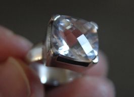 Bergkristall  Ring  Schmuck Grösse 54