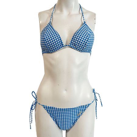 Bikini LAHCO Gr. 38 Vichymuster blau-weiss VINTAGE 1990s