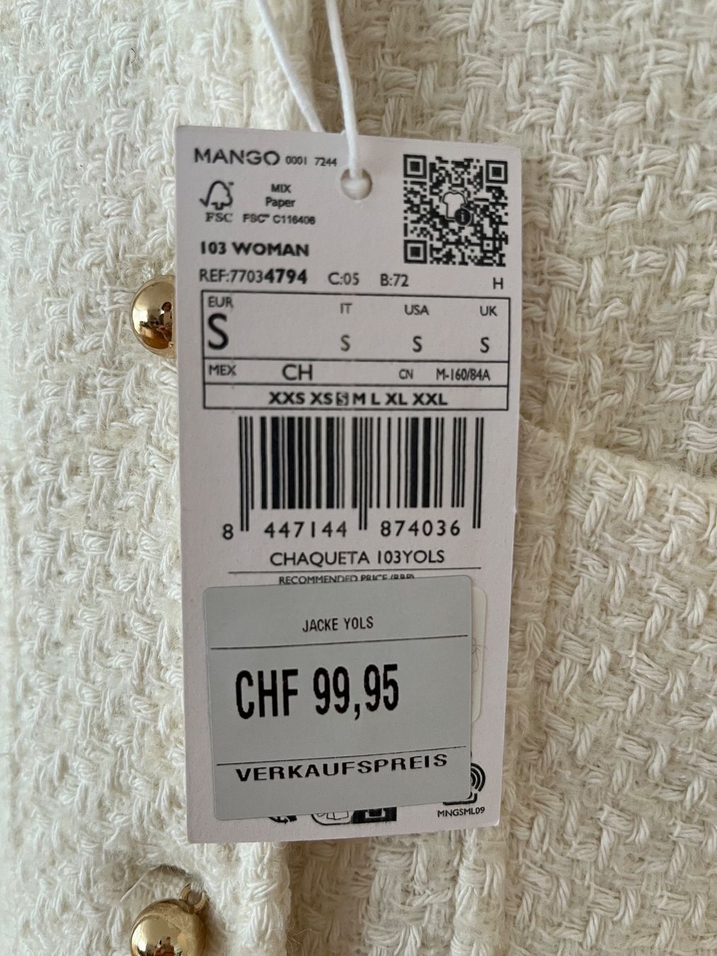 Mango Vestes: *NEU* Mango Blazer Jacke Grösse S – Neuf avec emballage d'origine à Allschwil par millefiori3 5